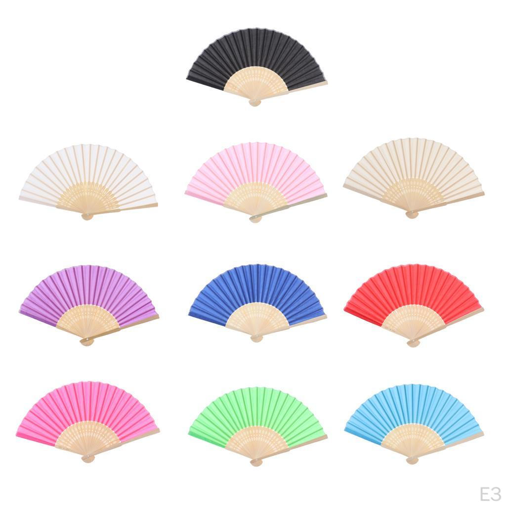 Chic Folding Silk Fabric fan for hand Wedding Bridal Favor painting Drawing