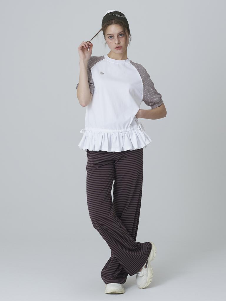 ADOREBELLE Striped Wide Sweatpants - Purple