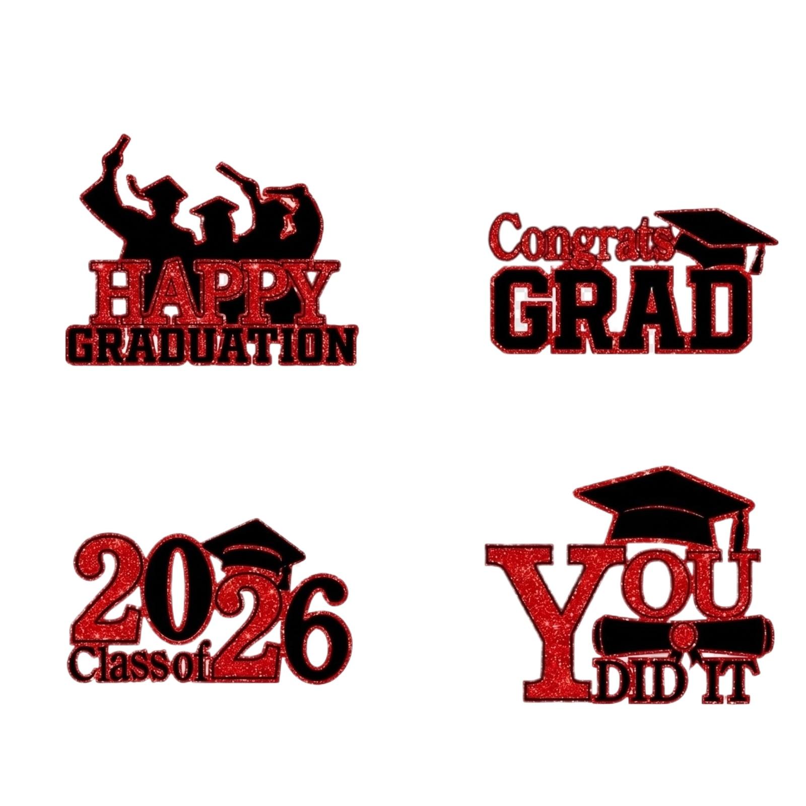 

Graduation Wooden Desktop Ornament Set Class of 2026 Graduation Cap Shaped Table Decor for Office Home School Party Supplies Graduation Theme Keepsake one size