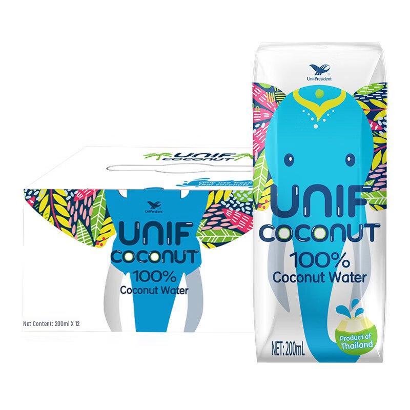 Uni-President 100% Coconut Water, 200ml x 24-pack