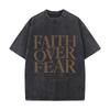 Faith Over Fear Psalms 118 6 Bible Verse Vintage Distressed Loose Streetwear Tops