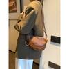 Vintage Croissant Bag for Girls Top-Grain Cowhide Versatile Crossbody, Ladies' Trendy Everyday Carry with Multiple Pockets