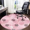 1pc Paw Prints Pet Lover Office Round Area Rug, Under Office Chairs Bedroom Living Room Home Decor, Room Deco, Available In Various Sizes 117
