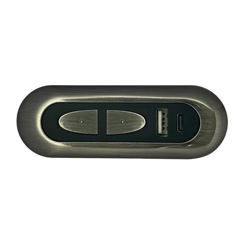 Interruptores de Poltrona Reclinável Elétrica com Porta de Carregamento USB Sofá Reclinável Elétrico Interruptores de Controle Manual de 2 Botões e 5 Pinos Fácil de Usar