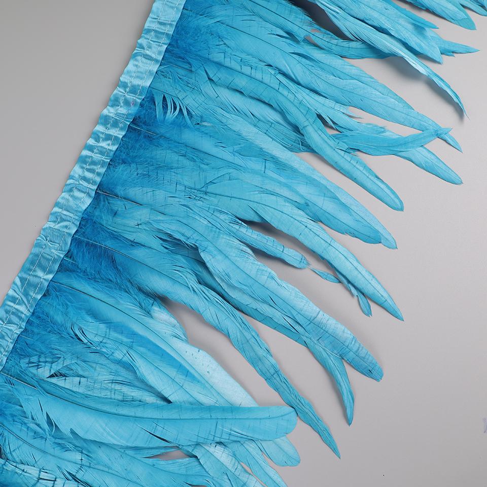 25-30cm Rooster Feather Trimming Chicken Feathers Trims Rooster Tail Feather Ribbon Dress Skirt Costume Carnival Decoration