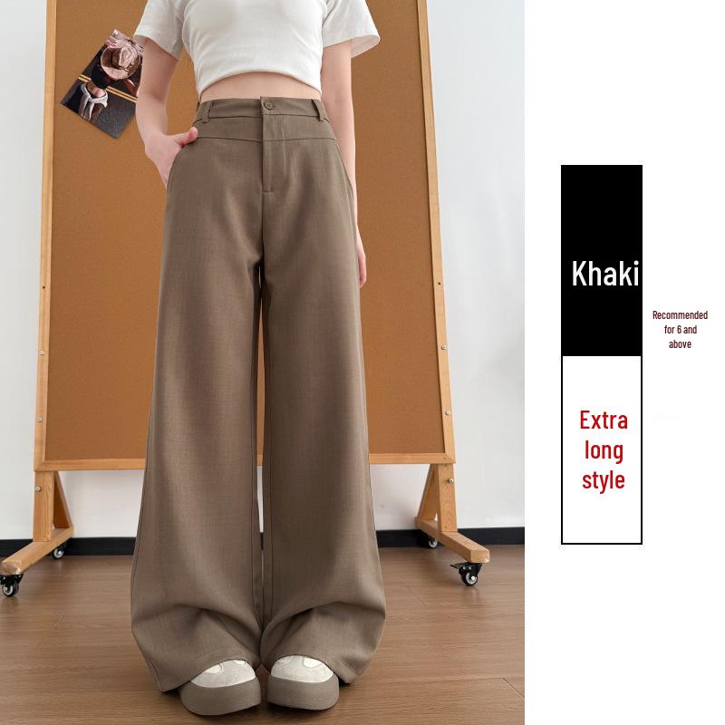High-End Women's Suit Pants: Slimming, Thin, Narrow Spring/Summer Style, Straight-Leg with Good Drape, Comfy Loose Wide-Leg for Commute.