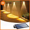2/1 Pcs Solar Wall Lights 4 LED Solar Fence Lights Outdoor Waterproof Solar Deck Lights Wall Lights for Fence Post Yard Pathway
