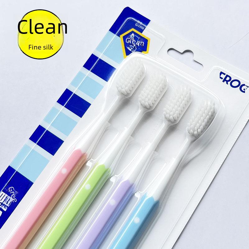 Frog Toothbrush 4-Pack for Adults, Large Head & Soft Bristles, Unisex Home Use