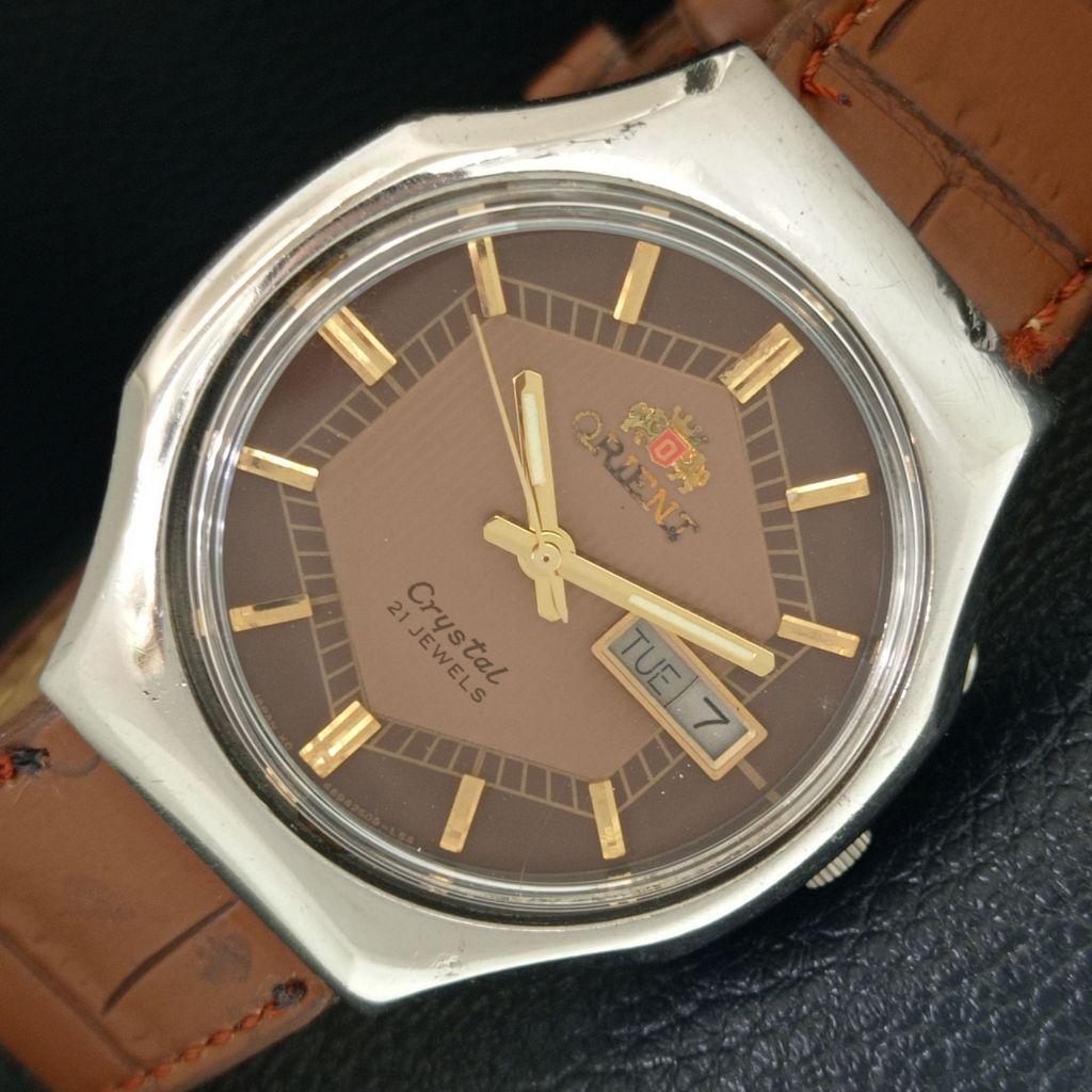 

ЯПОНИЯ ВИНТАЖНЫЕ ORIENT CRYSTAL 46941 АВТОМАТИЧЕСКИЕ МУЖСКИЕ ЧАСЫ С ОРИГИНАЛЬНЫМ ЦИФЕРБЛАТОМ a706956-1