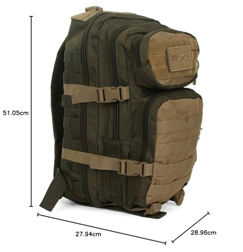 MIL-TEC US Assault Pack MOLLE System Large 36L Backpack - RANGER GREEN/COYOTE
