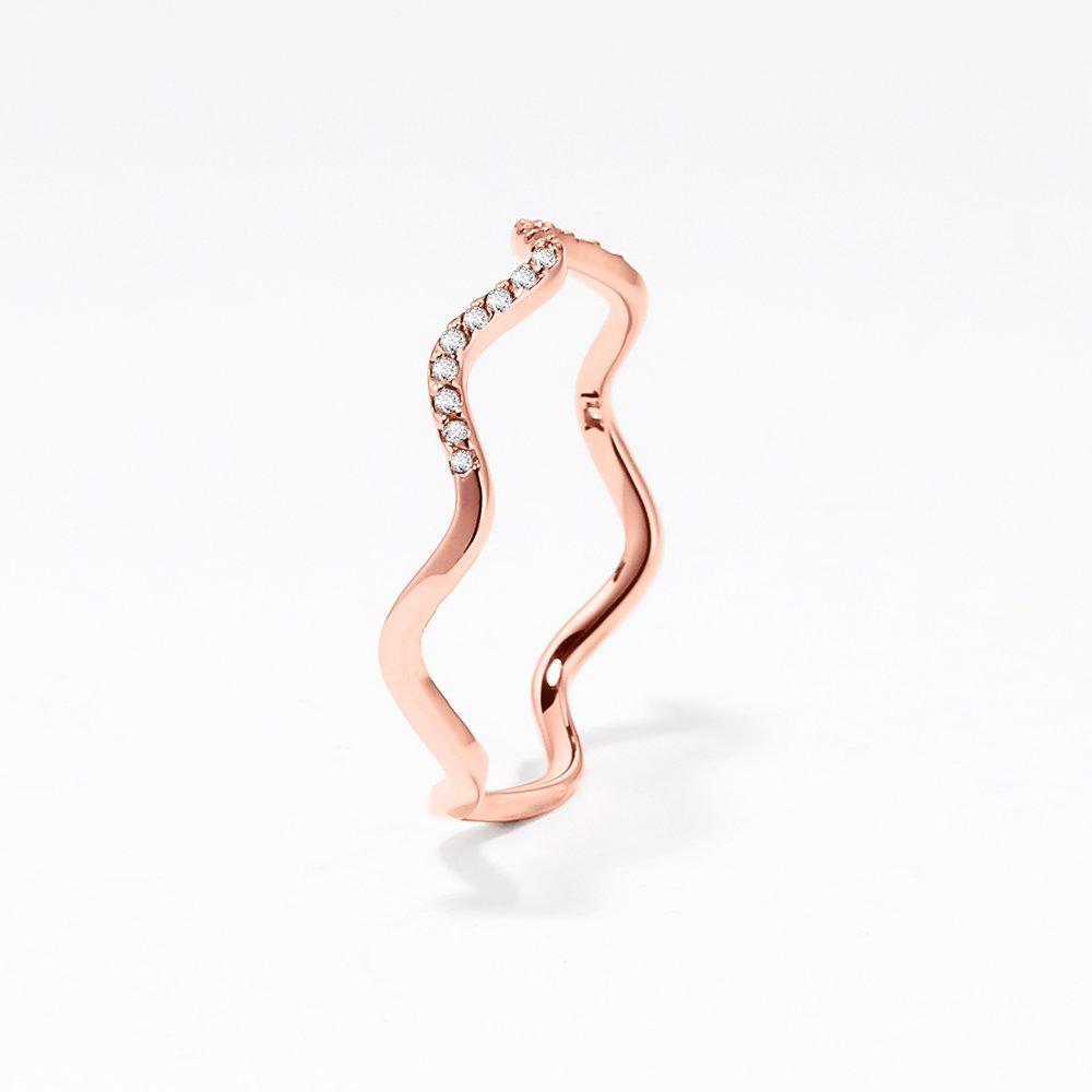 14K Jade Wave Cubic Ring