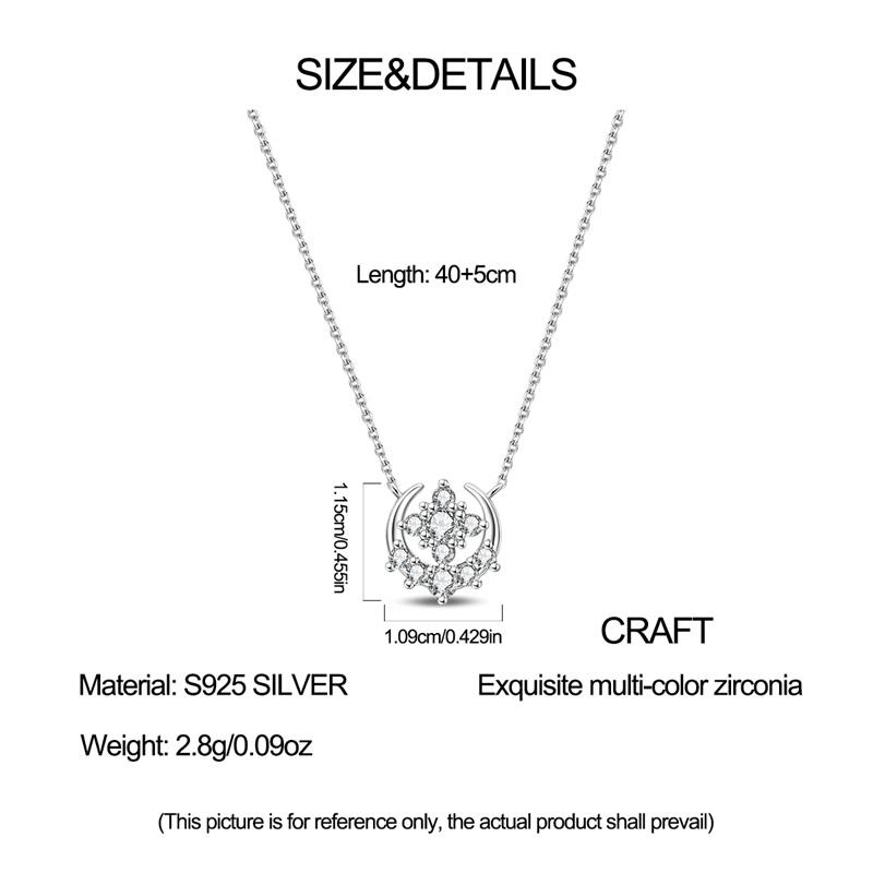 925 Silver Necklace Four-leaf Clover Zircon Pendant Necklace for Women Anniversary Birthday Jewelry Gifts
