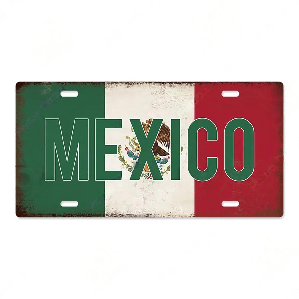 FJ Country National Flag Metal TinSigns Decor License Plate Plaque Metal Vintage Home Wall Decoration for Bar Pub Man Cave