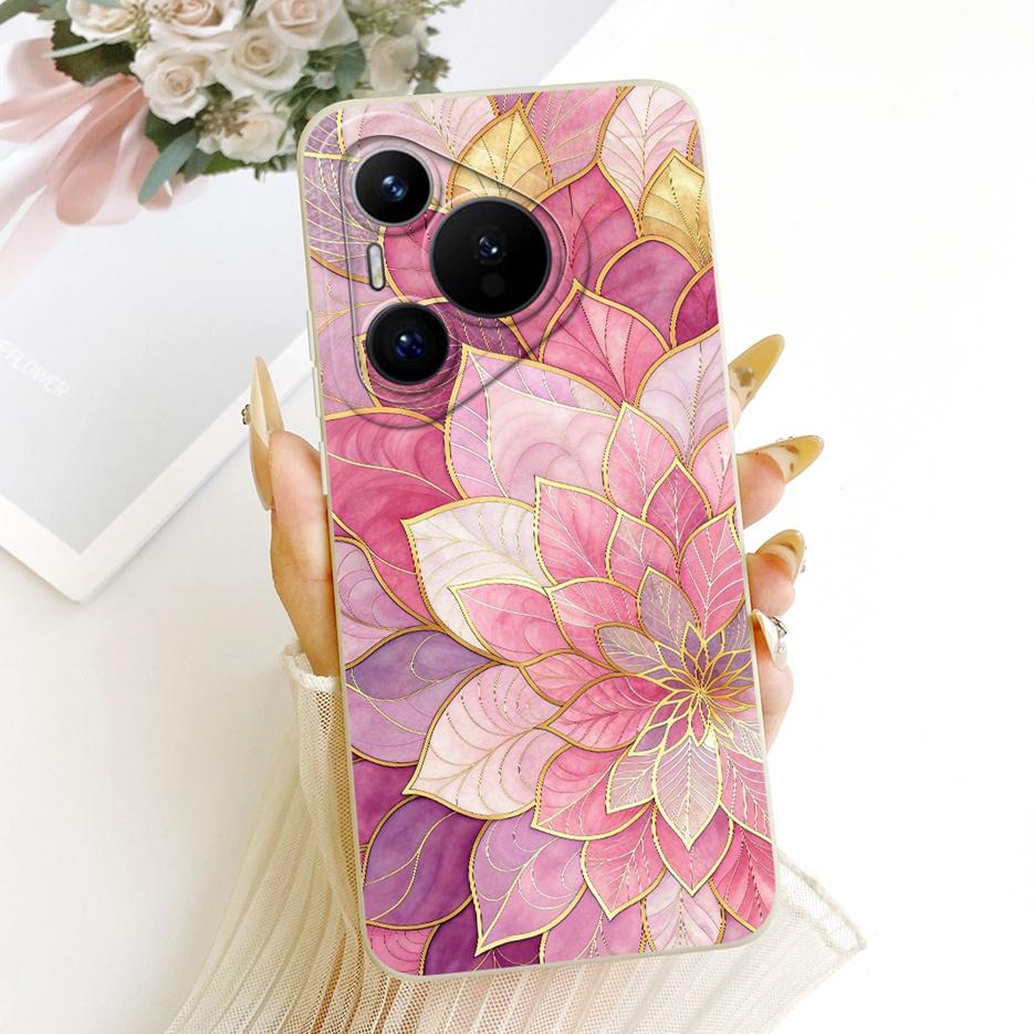 For Huawei Pura 70 Pro Case Pura70 Pro+ New Flowers Candy Painted Cover Soft Silicone Phone Case For Huawei Pura 70 Ultra Fundas
