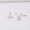 10pcs 14k Gold Micro-inlaid Zircon Accessories Small Butterfly Bracelet Hanging DIY Necklace Earrings Pendant Material Pendant