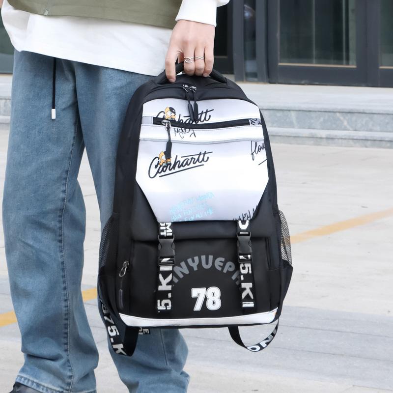 Backpack Men's Backpack Fashion Trend Personality Graffiti Student School Bag Korean Version Middle and High School Student Creative Trend Bag