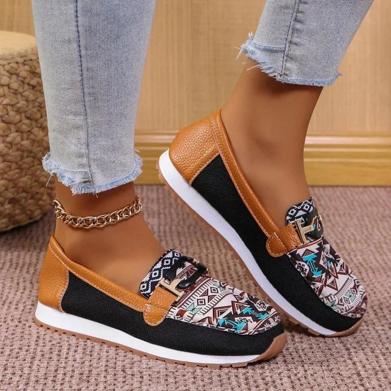 New Set Foot Canvas Loafers Women's All Flat Casual Shoes Cloth Shoes Large Size Women's Flats Shoe Sneakers