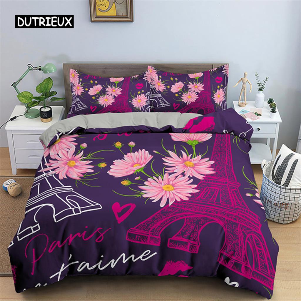 Romantische Liebesherz Bettbezug Valentinstag Bettwäscheset Mikrofaser 3D-Druck Steppdeckenbezug King Queen Für Jungen Mädchen Teenager Deko