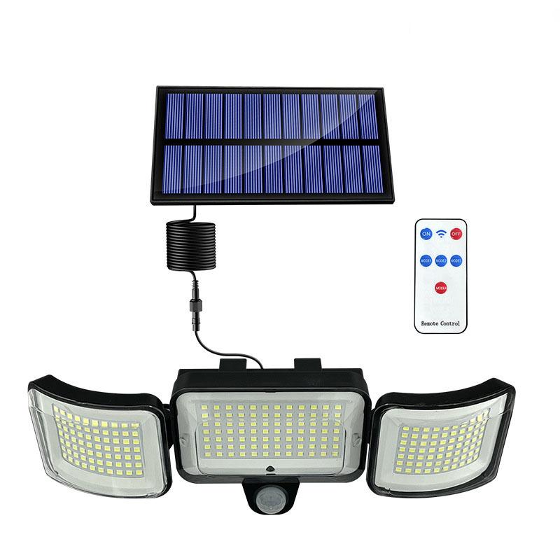 

Three Head Ultra Bright 308LED Outdoor Solar Light with Motion Sensor, Solar Floodlight Safety Light, Courtyard, Terrace, 3000LM, IP65 Waterproof 208LED