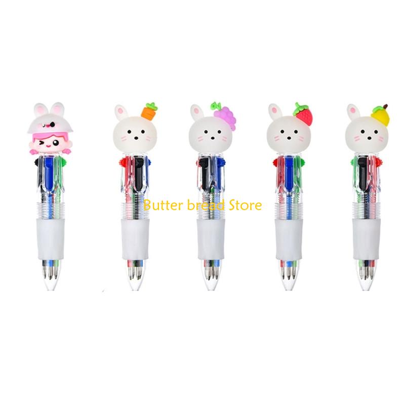 W89C 4 Color-in-1 Writing Pens Retractable Colored Ballpoint Pen for Color Coding