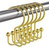 Rust-Proof Double Hook Metal Shower Curtain Hooks(12 Pieces), Smooth Gliding Design For Bathroom Curtain Rod Installation