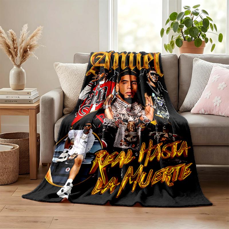 Anuel AA Blanket Flannel Blanket Soft Cozy Plush Throw for Sofa Bed Lightweight Home Decoration