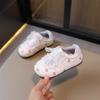 Girls' Korean Version of Casual Embroidery Flower Sports Shoes 2025 Spring and Autumn New Versatile German Training Shoes Non-slip White Shoes Tide