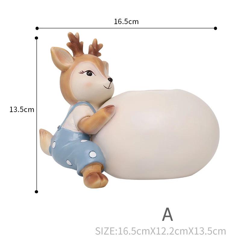

Fairy Deer Garden Pot for Dried Flowers, Decorative Planter Flower Pots, Animal Statue Figurine Home Desktop Decoration