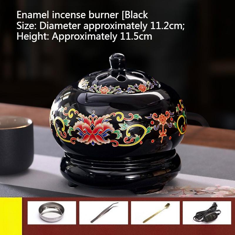 Ceramic Electronic Aromatherapy Stove/timed Temperature Control Heating/Indoor Ornament Enamel Incense Burner Religious Items