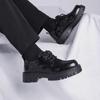 Shoes for Men Fashion Platform Leather Shoes British Style Casual Round Head Derby Shoe Black Trend Men Shoes Zapatillas Hombre