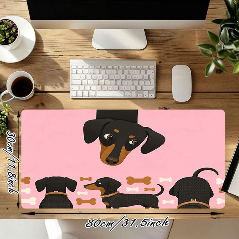 Dachshund Dogs Xl Gaming Mouse Pad Nonslip Rubber Base Stitched Edge Waterproof Desk Mat For Pc Laptop Gamer Office Computer Accessories C927212