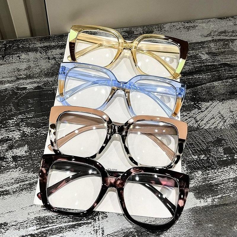 New Large Frame Reading Glasses Vintage HD Comfortable Anti Blue Light Presbyopia Glasses for Women Decorative Eyeglasses To+4.0