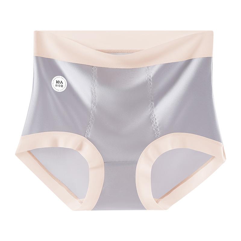 Plus Size Women Spring and Summer 10a Bacteriostatic Long Crotch High Waist Belly Light Plastic Non Scratch Briefs