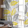 Yellow-Gray Leaves Texture Sheer Curtains For Living Room Bedroom Tulle Curtain For Kitchen Voile Curtain Blind Panels