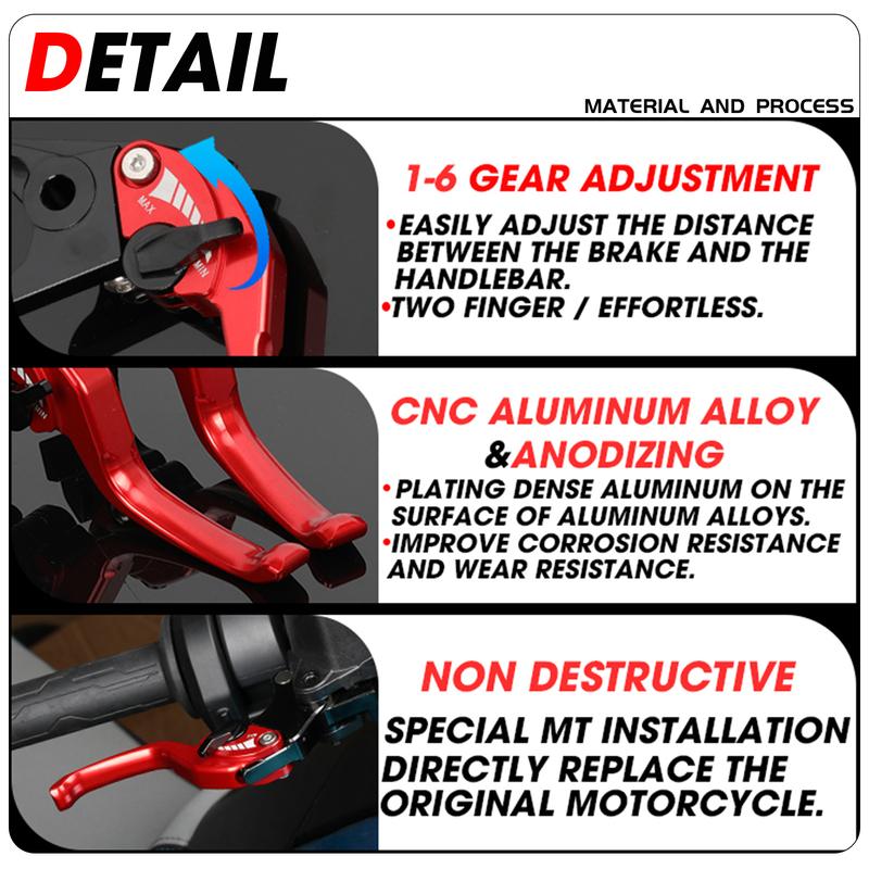 For VOGE 300R 300RR 300AC Motorcycle 2Finger Short Handle Brake Lever CNC Aluminium Brake Clutch Lever Set