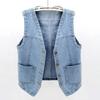 Giacca Gilet Primavera Estate Gilet di Jeans Cappotto Corto Senza Maniche Largo da Donna Gilet Chaleco Mujer