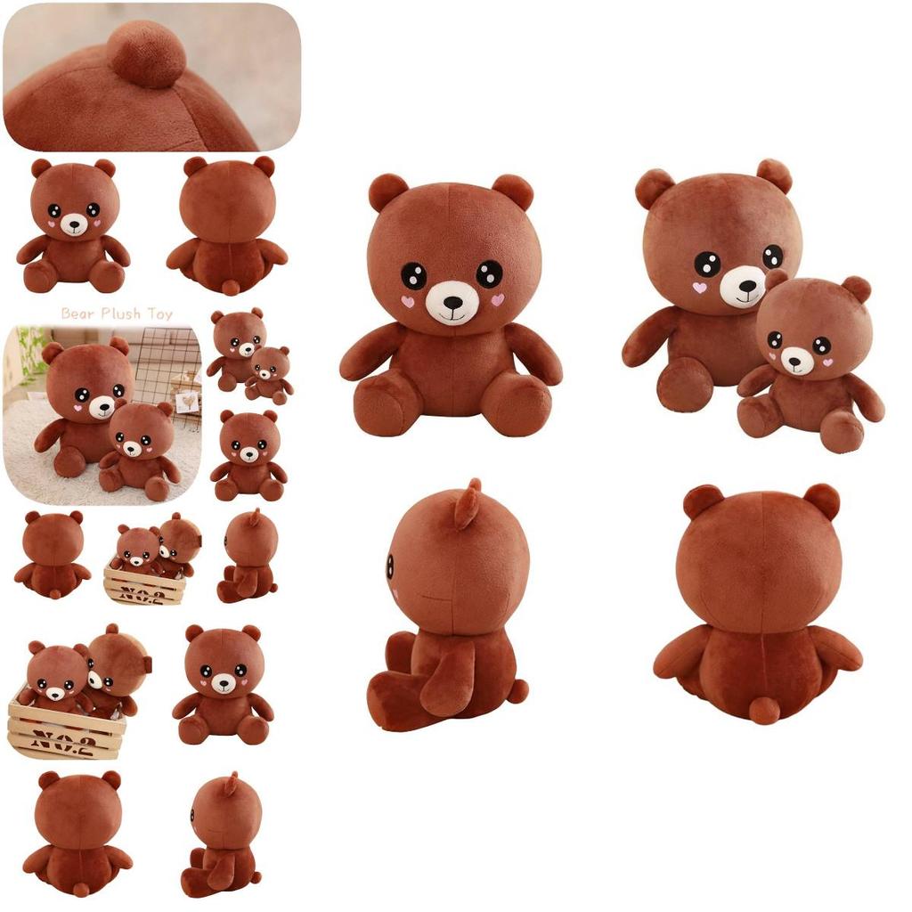 Cute Brown Bear Plush Toy Stuffed Animal Teddy Bear Doll Gift For Kids Girls