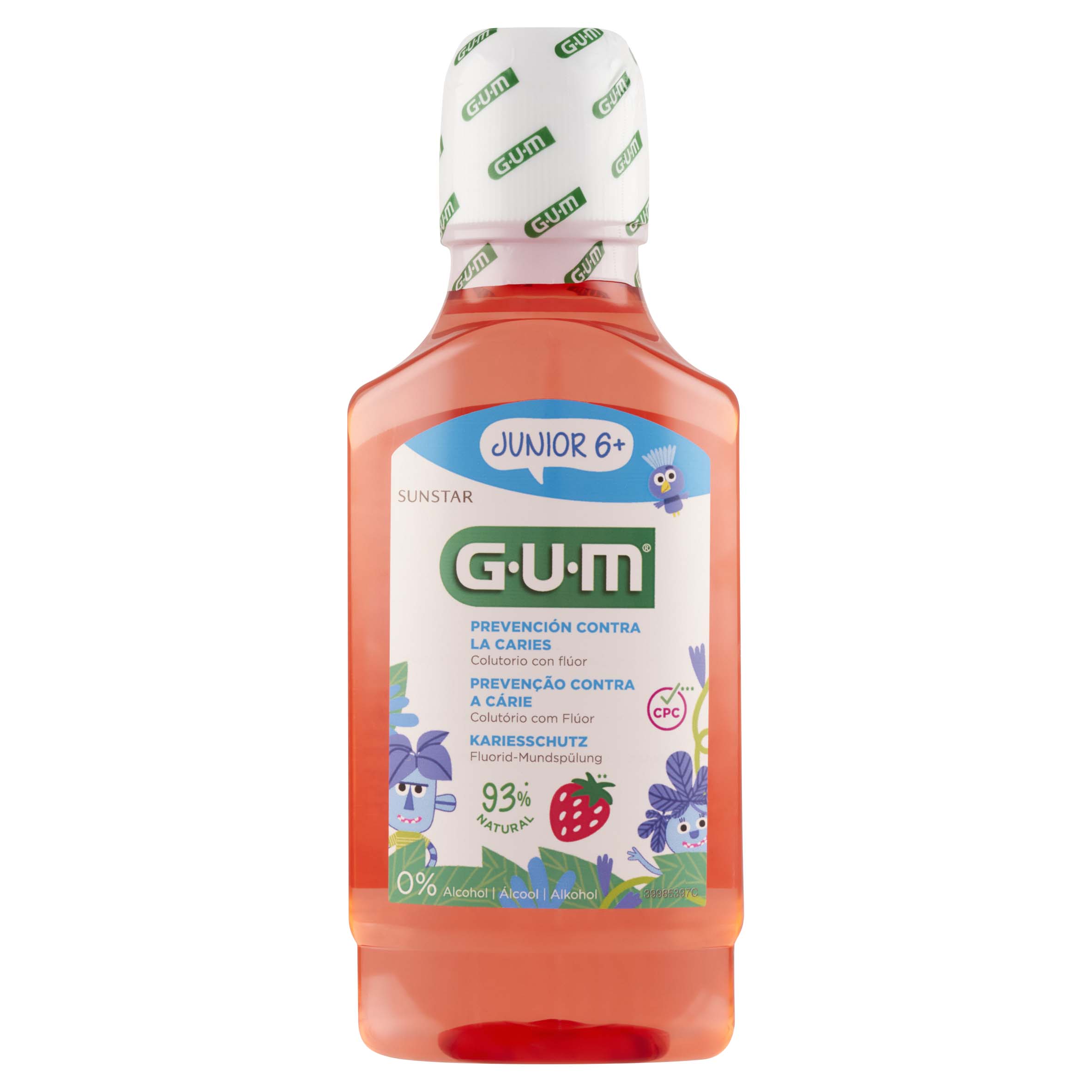 Enxaguatório bucal Sunstar GUM Junior para crianças, 300ml (Modelo 3022)