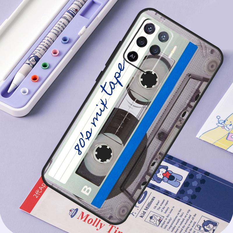 Vintage Cassette tape retro style For Oppo A96 A76 A16 A94 A74 A54 A15 A18 A38 A58 A78 A98 A40 A60 A80 A57 A17 A77 A5 Pro Case