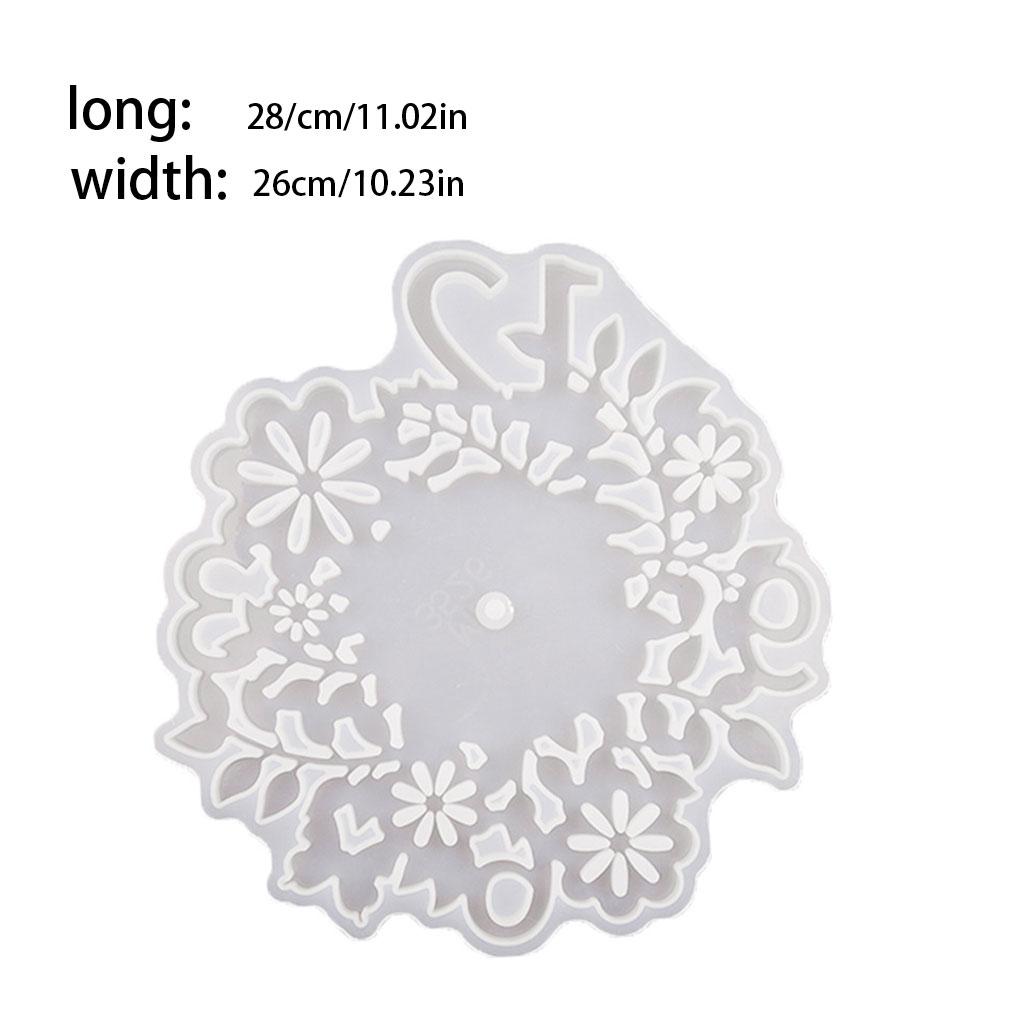 Clock Resin Mold Home Wall Living Room Round Digital Number Flower Ornaments Self-Assembly Hanging Fashionable