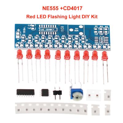 5-1 STÜCKE DIY LED Blinklicht-Kit NE555 CD4017 2,5-14,5V SMD Lötübungssuite LED Blinklicht DIY-Kit