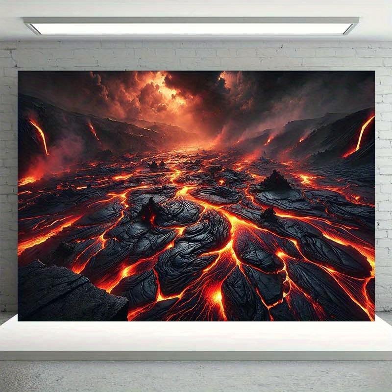 2D, 1 piece of red-hot lava plain background wall hanging fabric, background decoration, room, photography studio prop