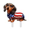4th of July Decorative Garden Stake Patriotic Sausage Dog Yard Sign Independence Day Lawn Patio Sign for Memorial Day Outdoor Decor