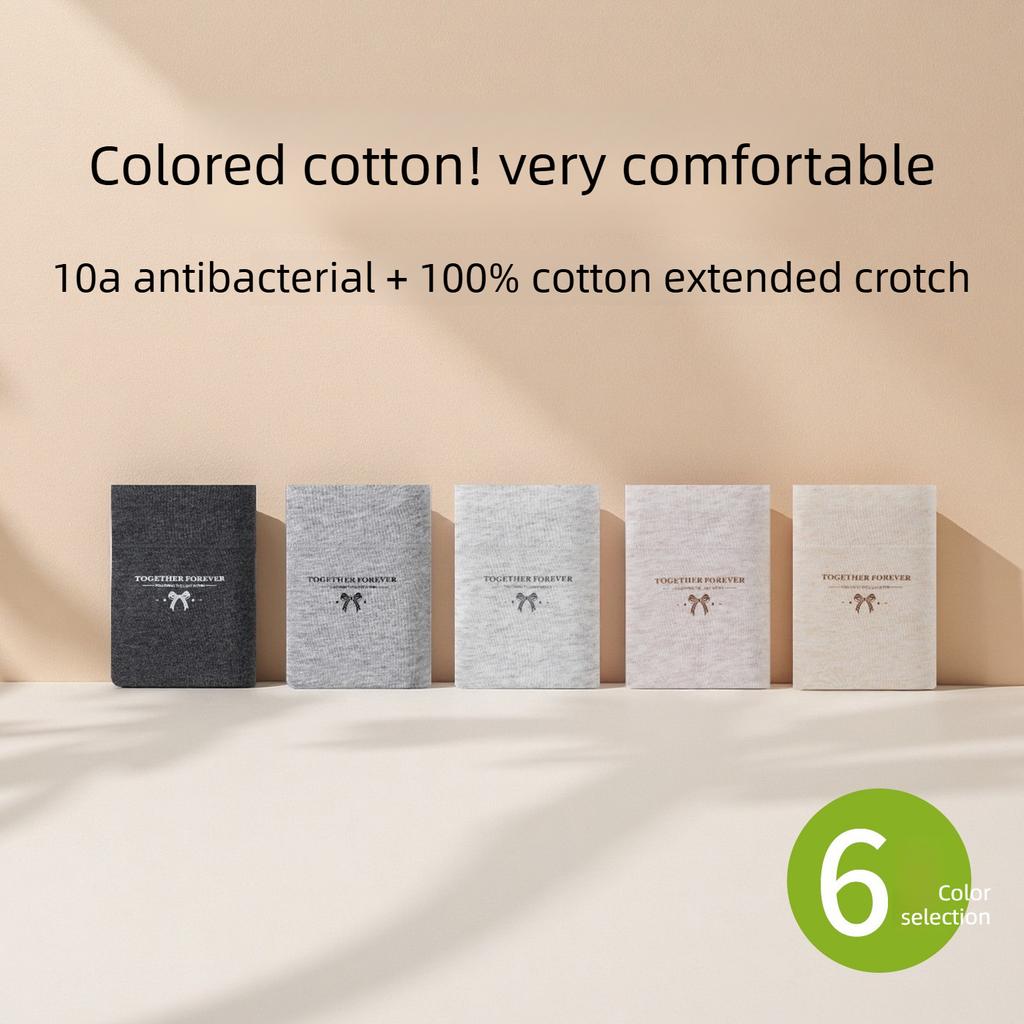 Ladies Spring and Autumn Cotton Color Yarn 10A Antibacterial Cotton Extended Crotch Middle Waist Triangle Briefs