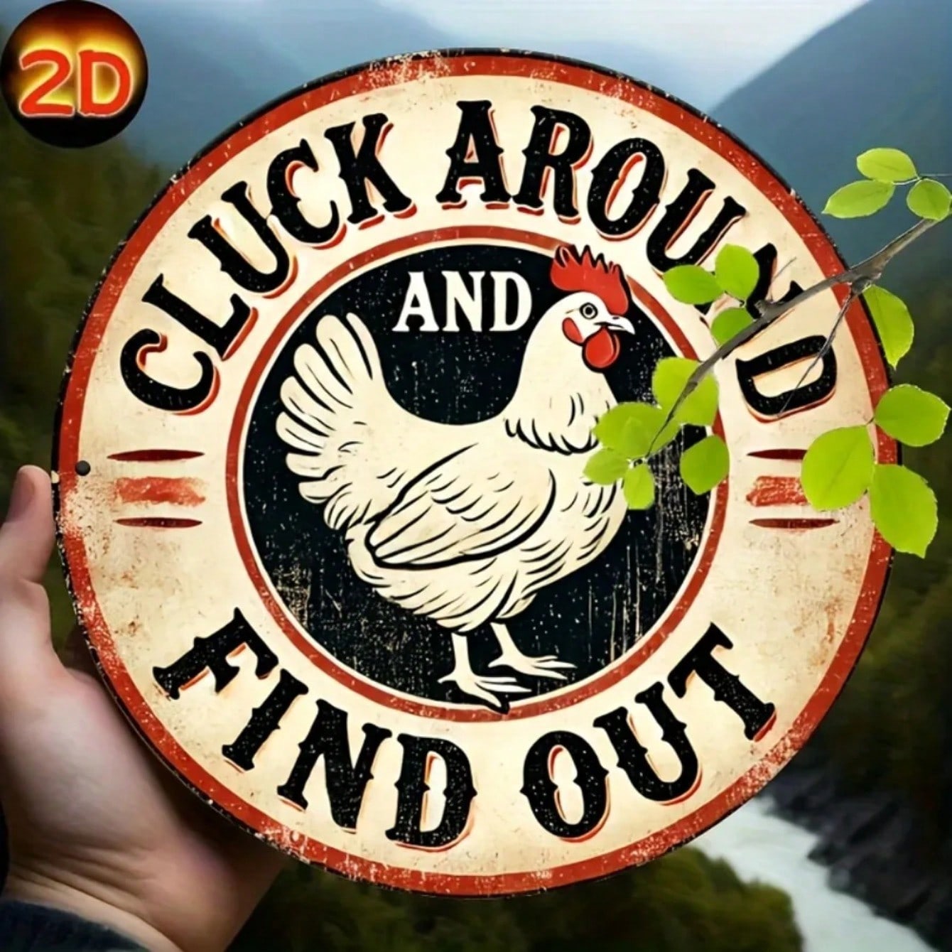 

1pc Chicken Rooster Metal Tin Sign Wall Art Kitchen Decor Vintage Style Home різнокольоровий