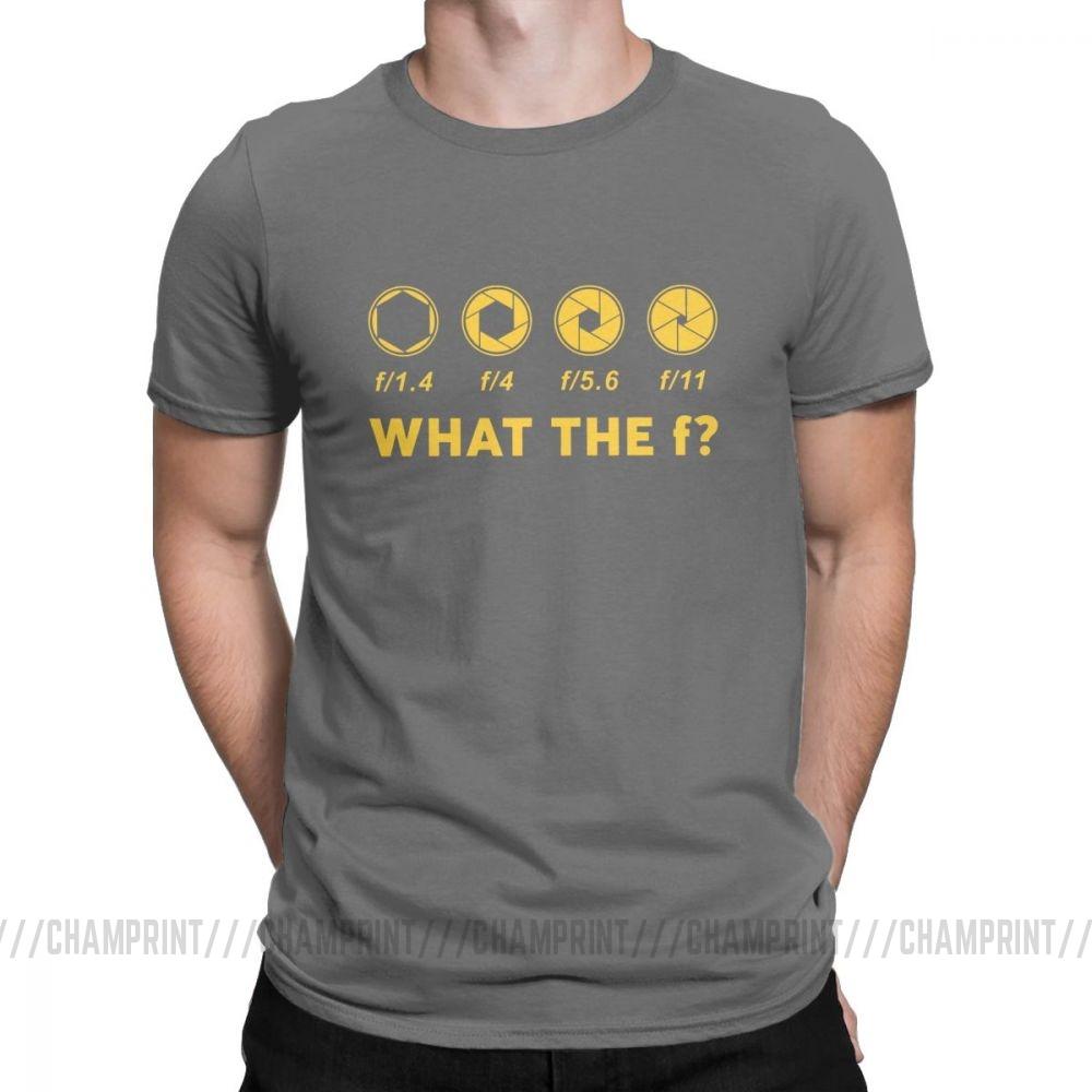 Lustiges Fotografie Blende T-Shirt für Männer Fotograf Was zum Teufel Neuheit Baumwolle T-Shirts Kurzarm