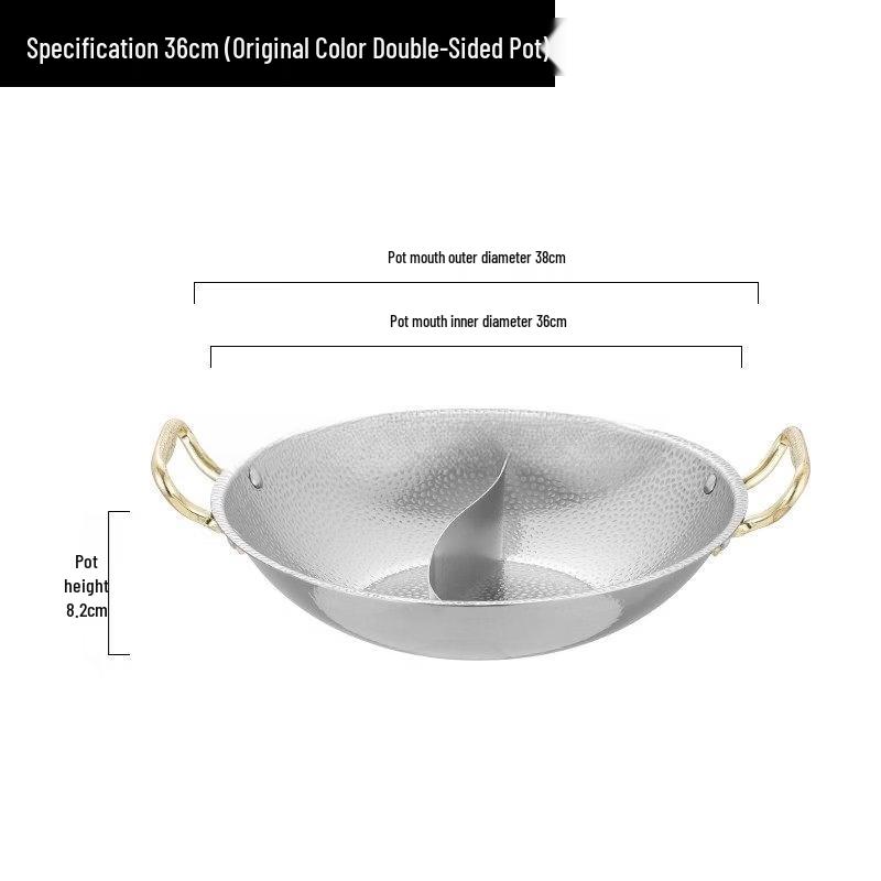 Yuzhuxun 36cm Divided Stainless Steel Hot Pot