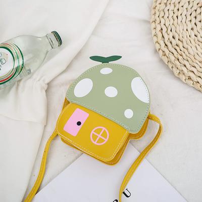 Sac à Bandoulière pour Filles Tendance Nouveau Été Dessin Animé Mignon Petite Maison Champignon Sacs Bandoulière Mini Paquet pour Enfants en Cuir PU Souple