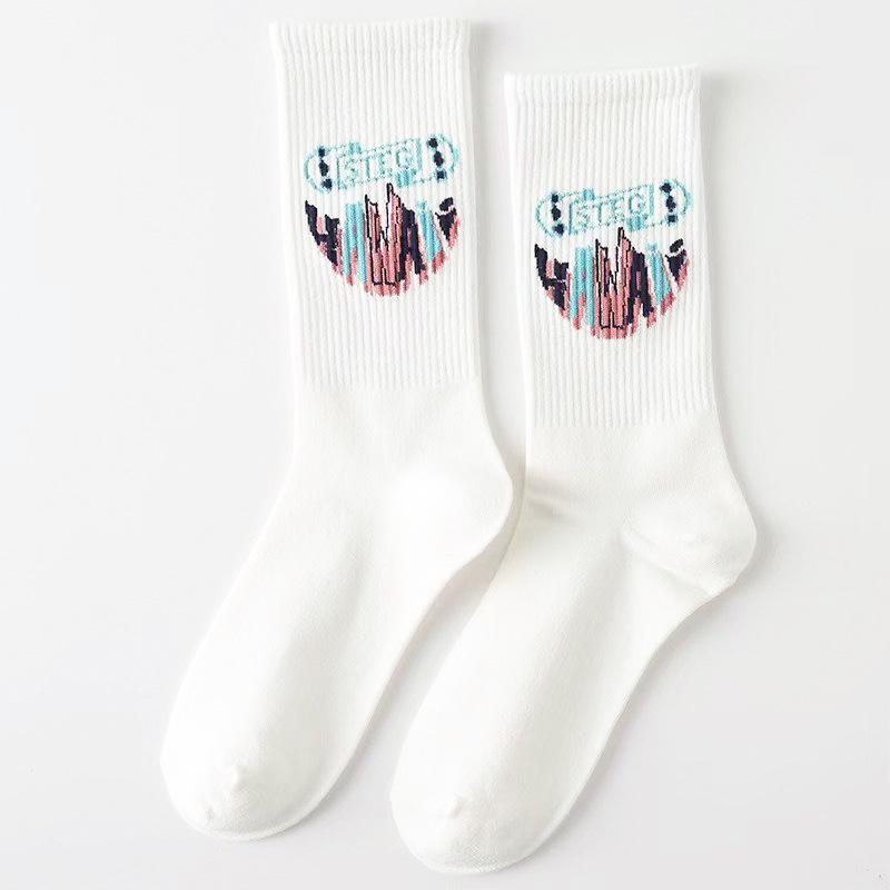 Men's Trendy Mid-Tube Autumn/Winter Basketball Socks - All-Match, Sweat-Absorbing, Breathable Sports Socks