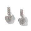 Huitan Noble Heart Drop Earrings for Women Romantic Dazzling Attractive Piercing Accessories Trendy Exquisite Wedding Jewelry